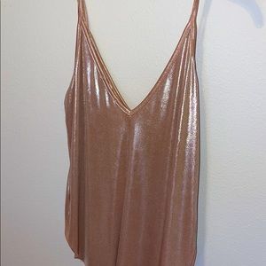 metallic rose gold tank top